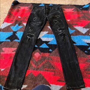 Distressed Black Jeans